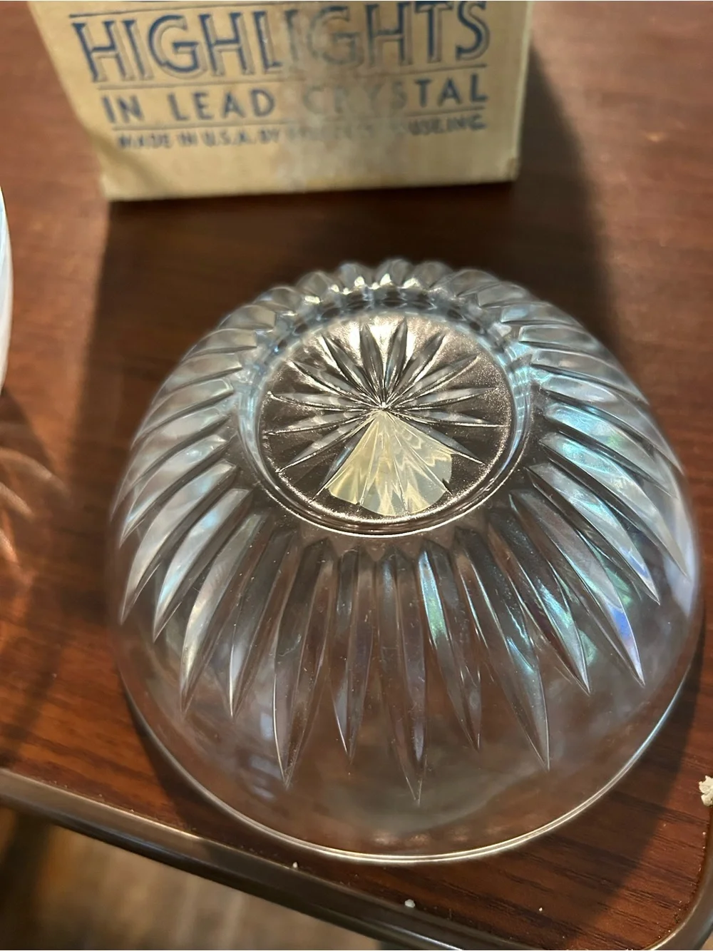 NOS vintage Princess House Clear Lead Crystal Dessert Bowls - Set of 2